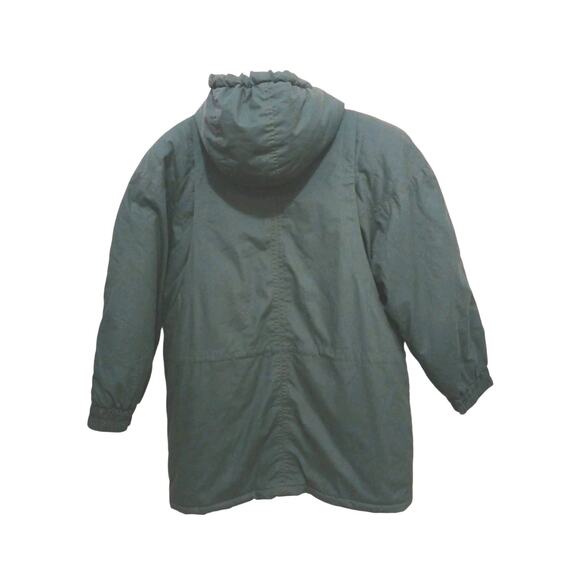 British Mist Hood Puffer Winter Coat M Green Embroidered Grannycore Cottage Gorp - Picture 15 of 16